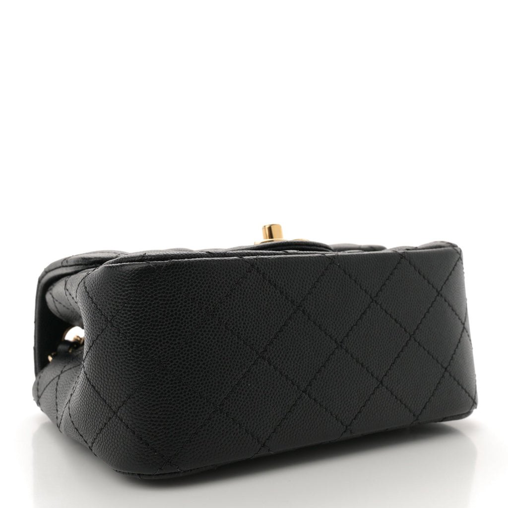 Caviar Quilted Mini Square Flap Black