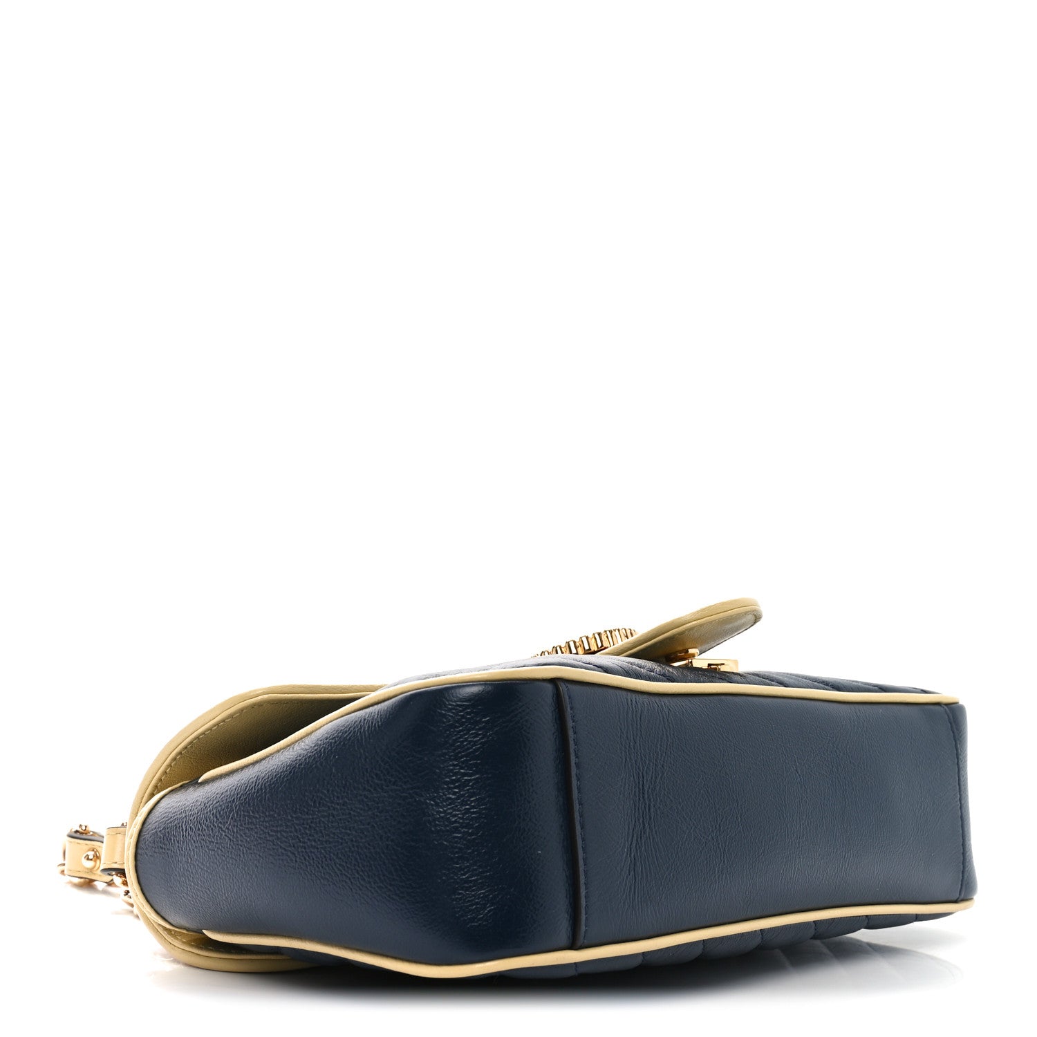 Azalea Calfskin Matelasse Diagonal Small Torchon GG Marmont Shoulder Bag Blue Agata New Cherry Red Butter