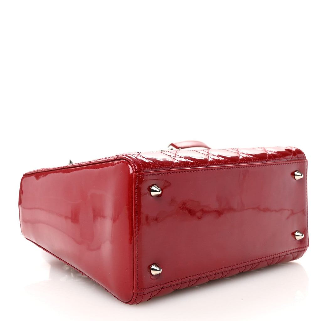Patent Cannage Medium Lady Dior Burgundy Red