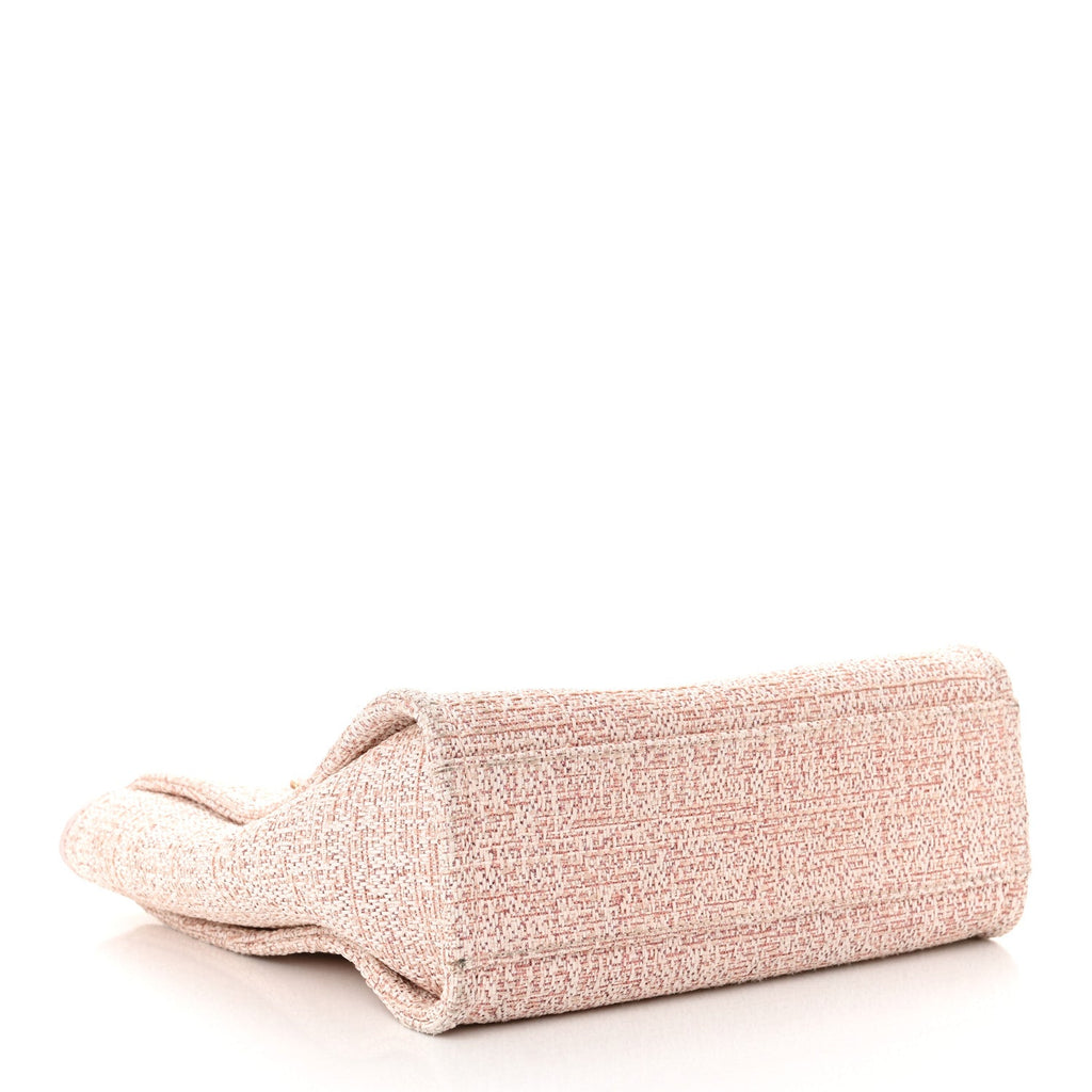 Mixed Fibers Calfskin Mini Deauville Tote Rose Pink