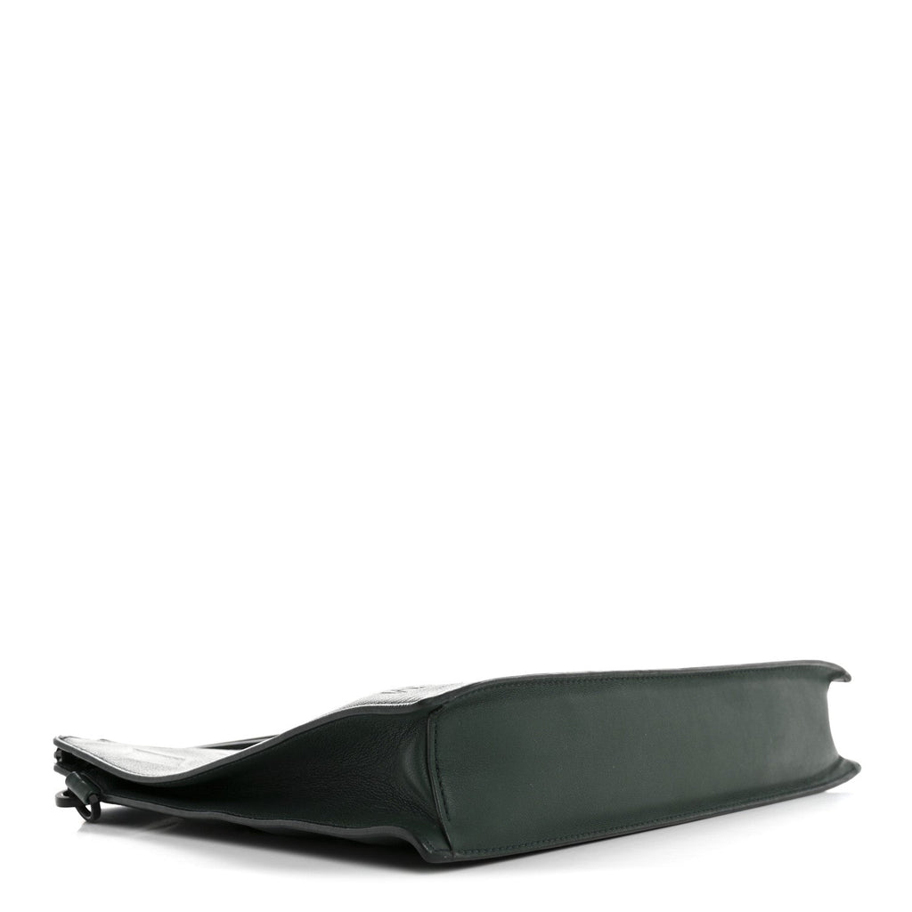 Calfskin Ottomar Wristlet Pouch Forest Green
