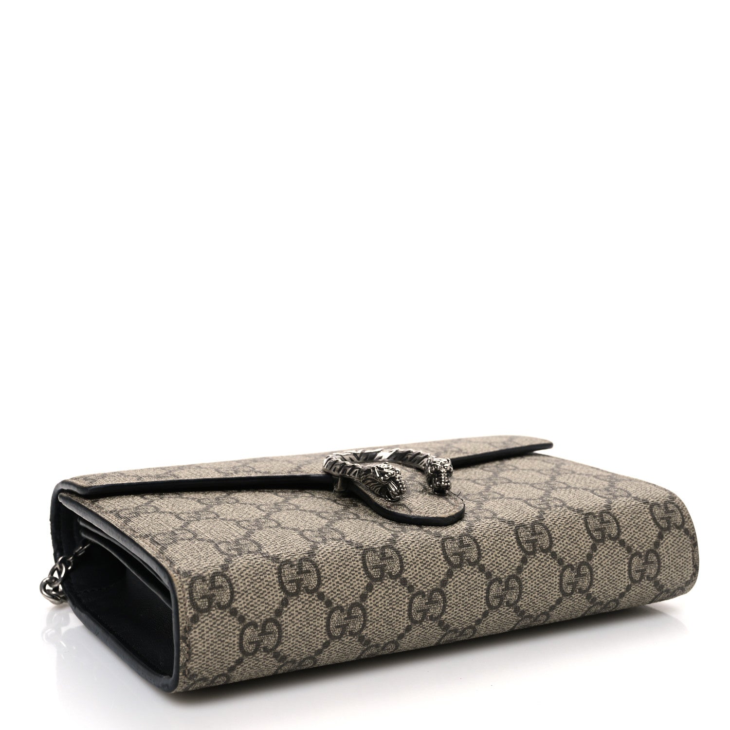 GG Supreme Monogram Mini Dionysus Chain Wallet Beige Black