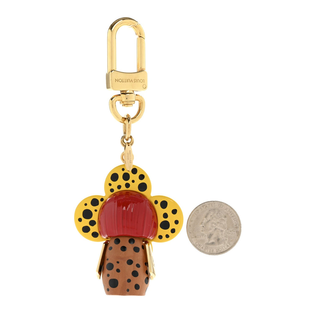 LV X YK Resin Wood Infinity Dots Vivienne Bag Charm Yellow