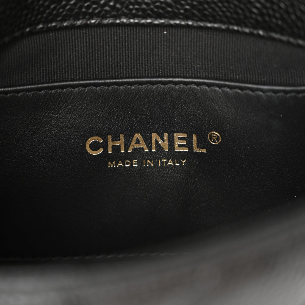 Grained Lambskin Quilted Mini Flap Black