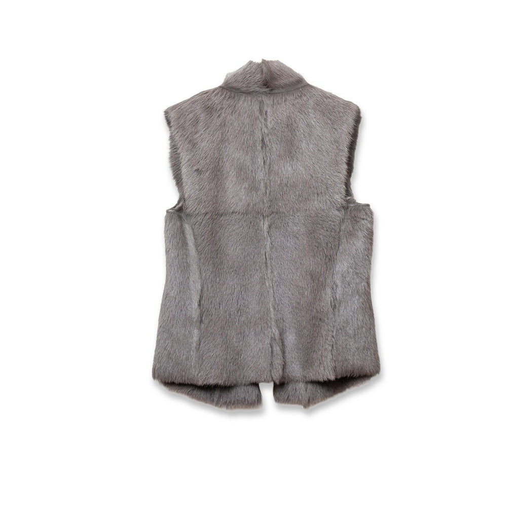Hermès Pelisse Courte Fur Vest Gris Vert