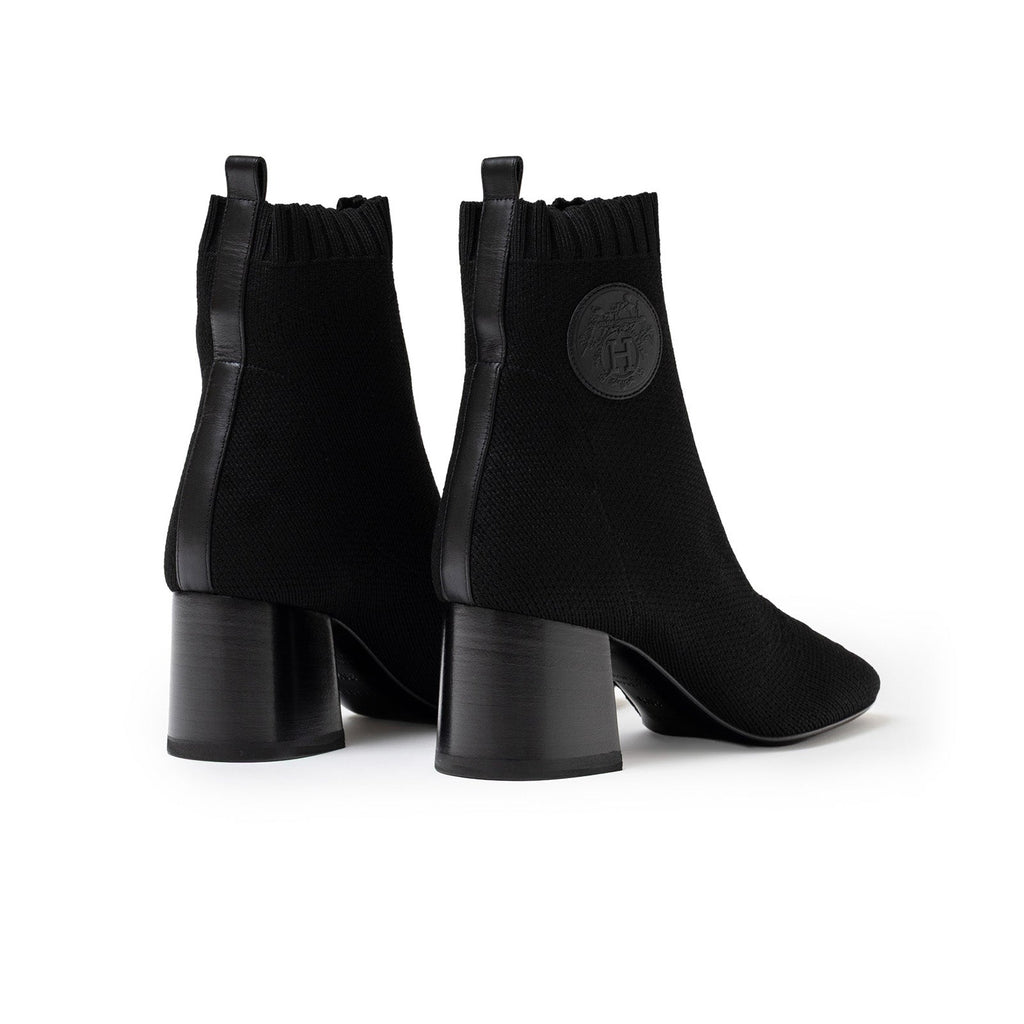 Hermès Volver 60 Ankle Boots Black Knit/Calf 36.5