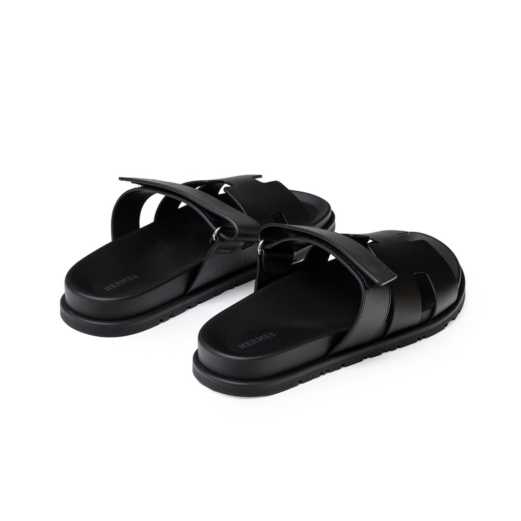 Hermès Chypre Sandal Men's Black Calf 40.5