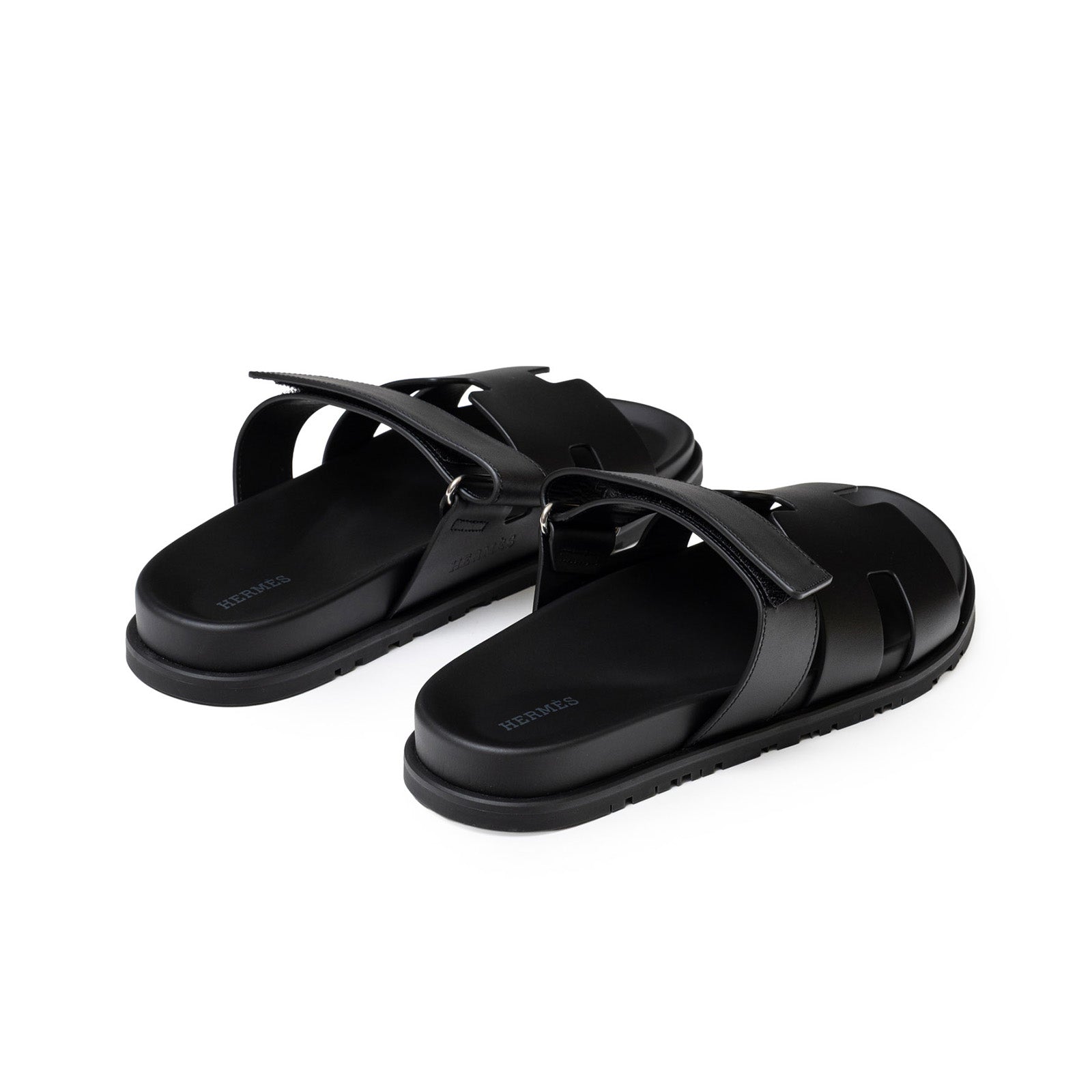 Hermès Chypre Sandal Men's Black Calf 40.5