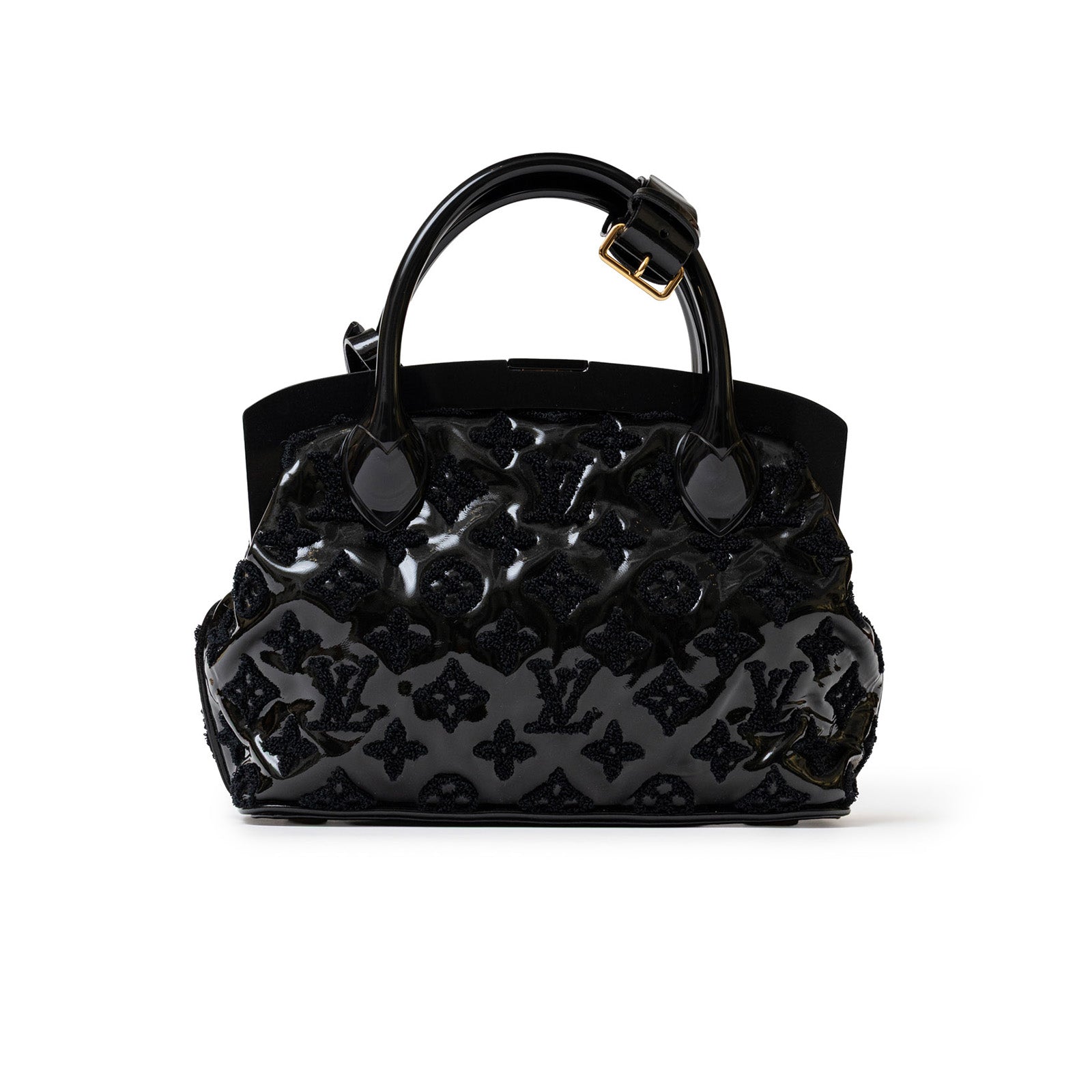 Louis Vuitton Fascination Lockit BB Black Patent Lambskin Gold Hardware