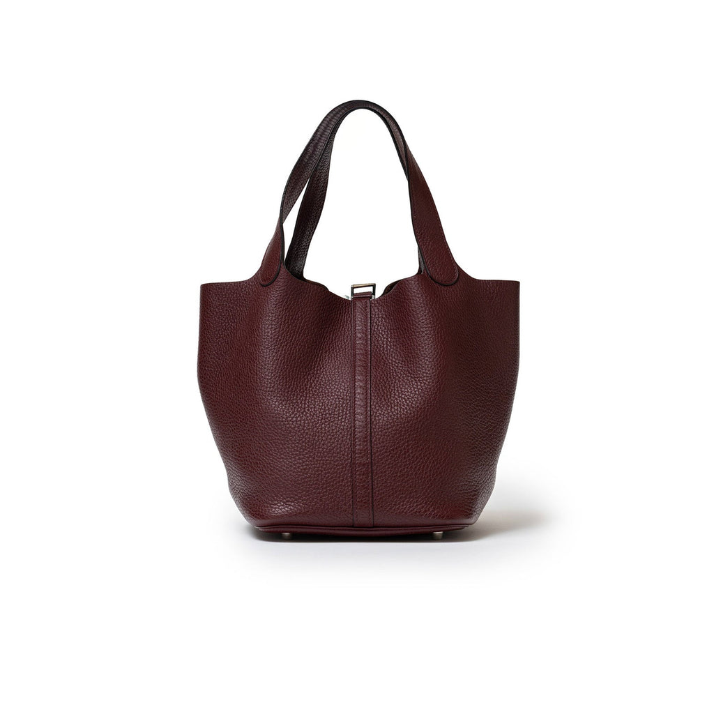 Hermès Picotin 22 Bordeaux Clemence Palladium Hardware