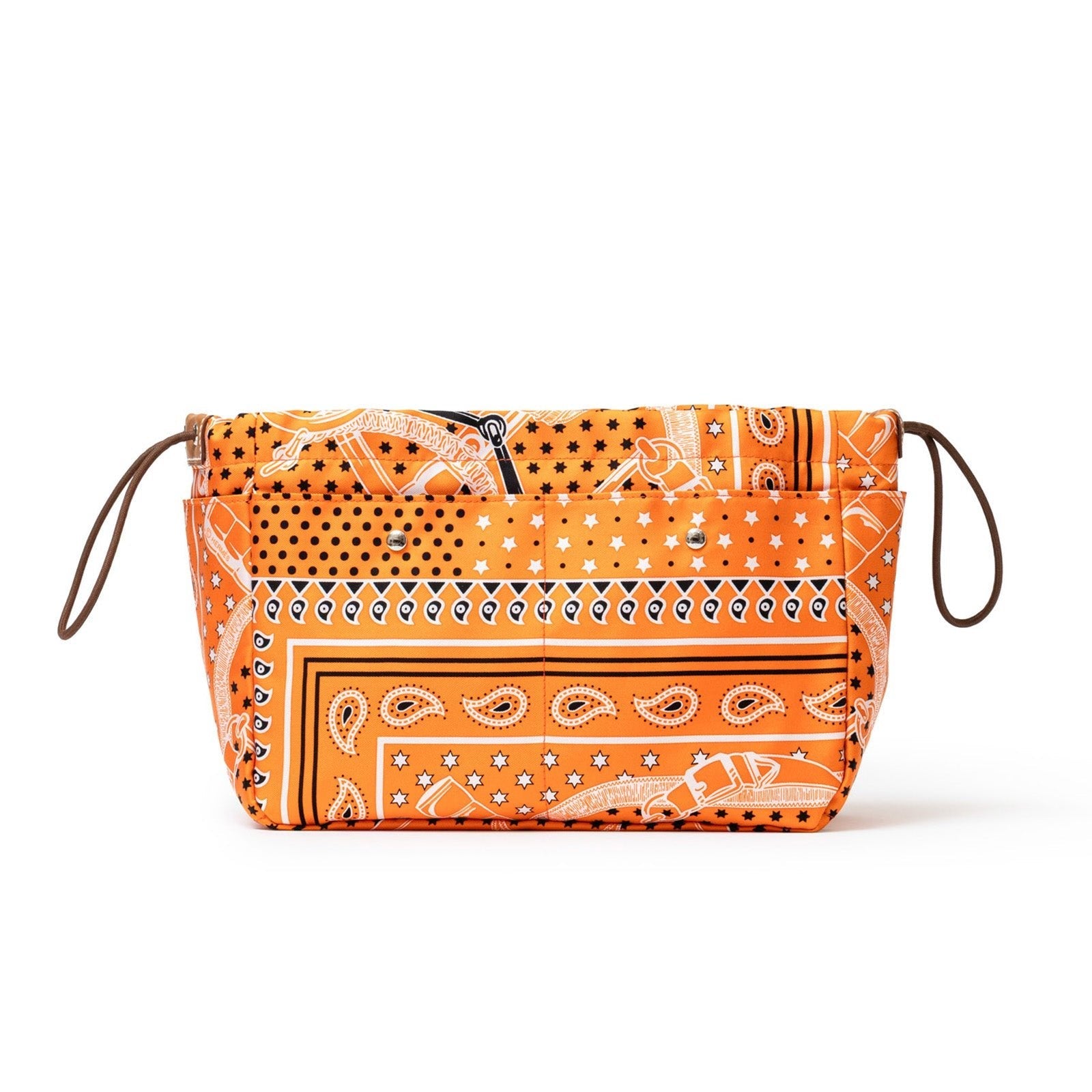 Hermès Fourbi 25 pouch Orange Nylon/Silk Barenia Palladium Hardware