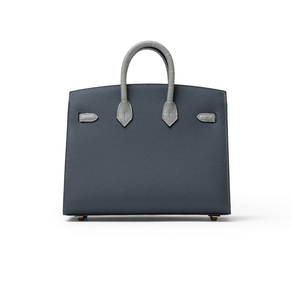 Hermès Sac Faubourg Birkin 20 "Rainy Days" Gris Misty Matte Alligator Permabrass Hardware