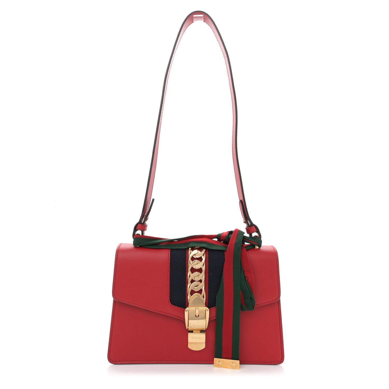 Calfskin Small Sylvie Shoulder Bag Hibiscus Red
