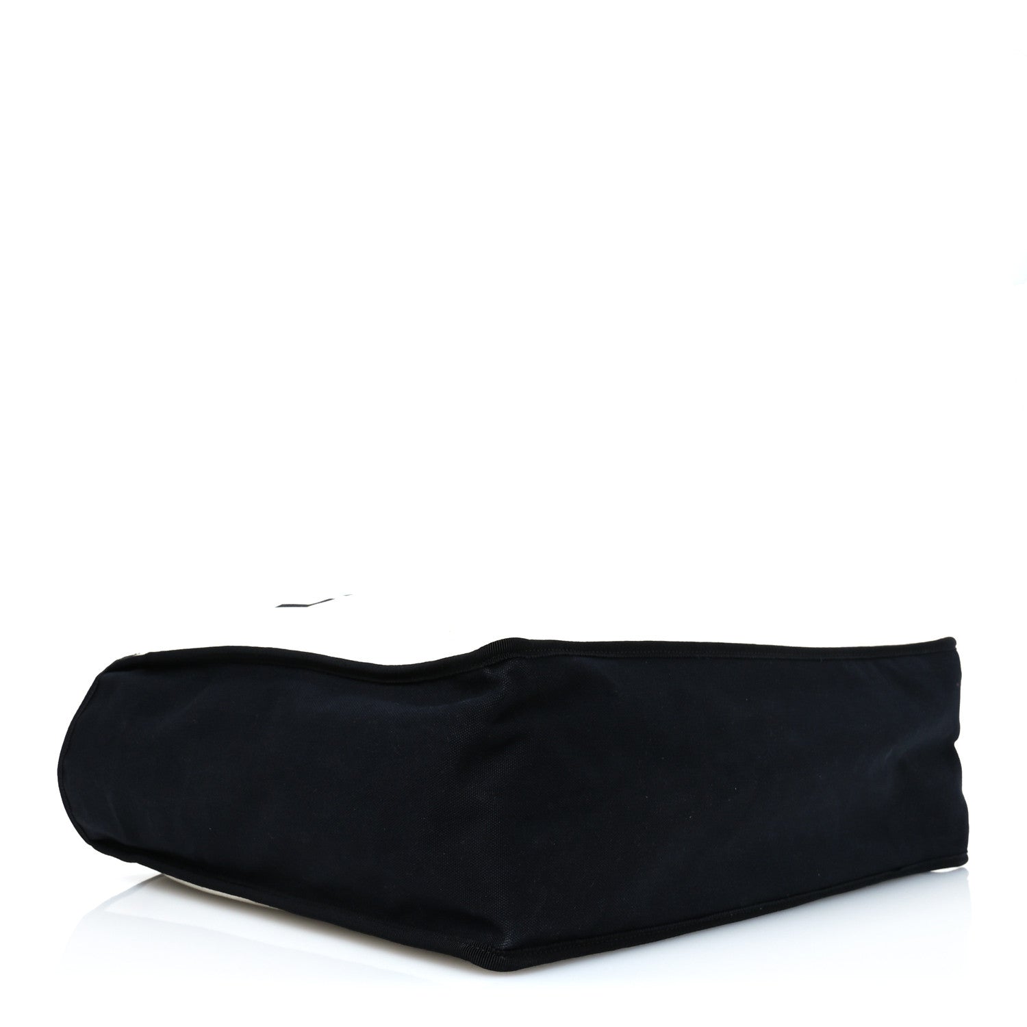 Canvas Calfskin Large Let's Demonstrate Tote White Black