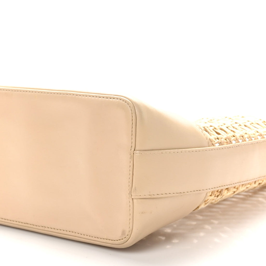 Lambskin Straw CC Tote Beige