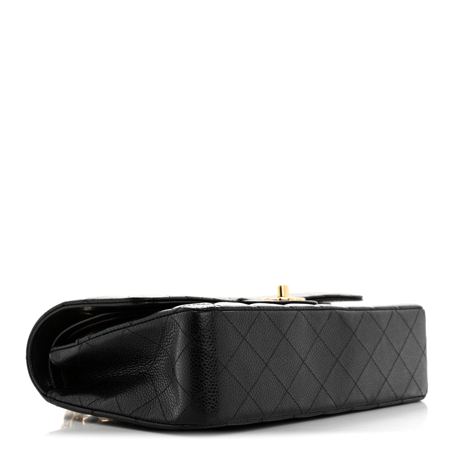 Caviar Quilted Medium Double Flap Black