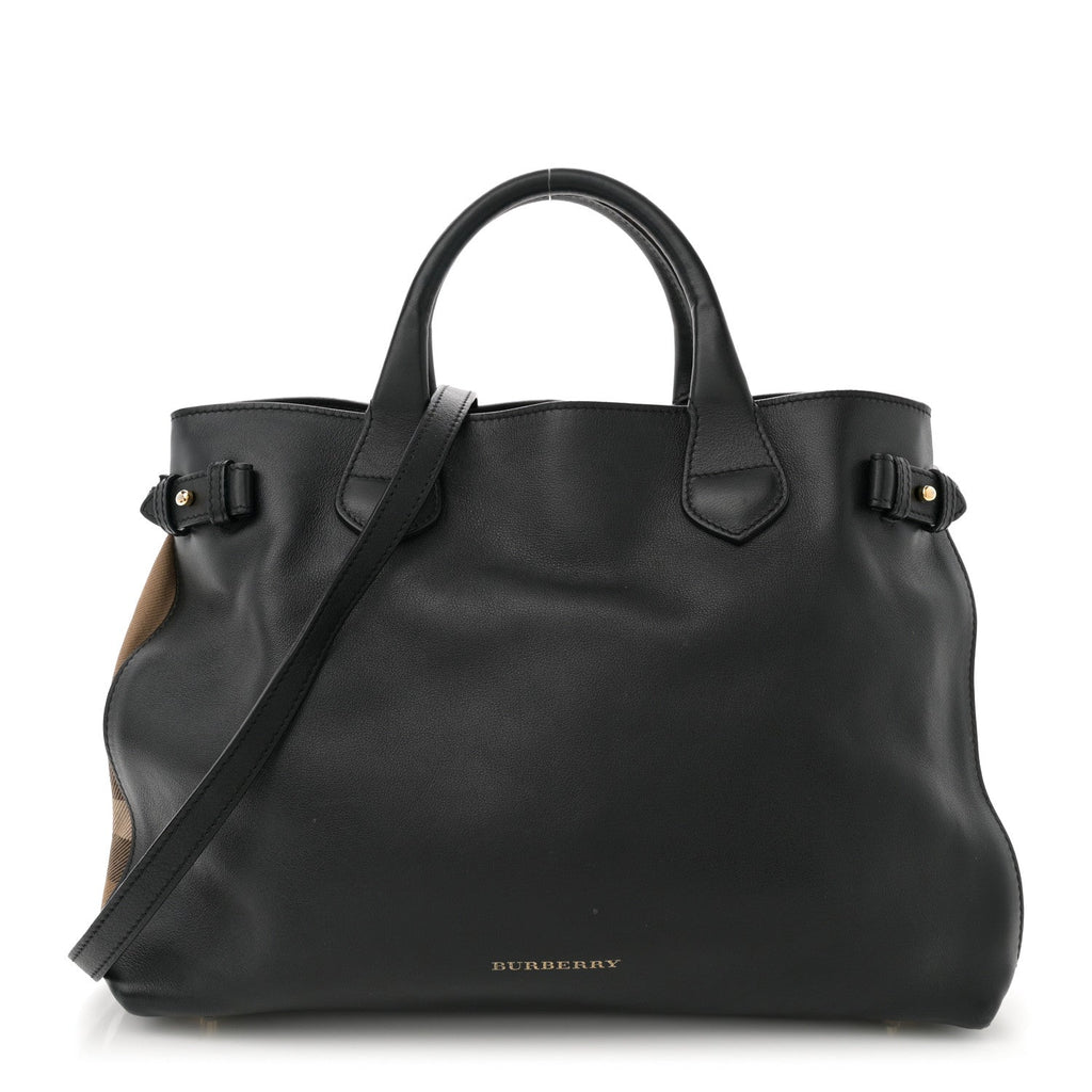 Smooth Calfskin Medium Sartorial Banner Tote Black