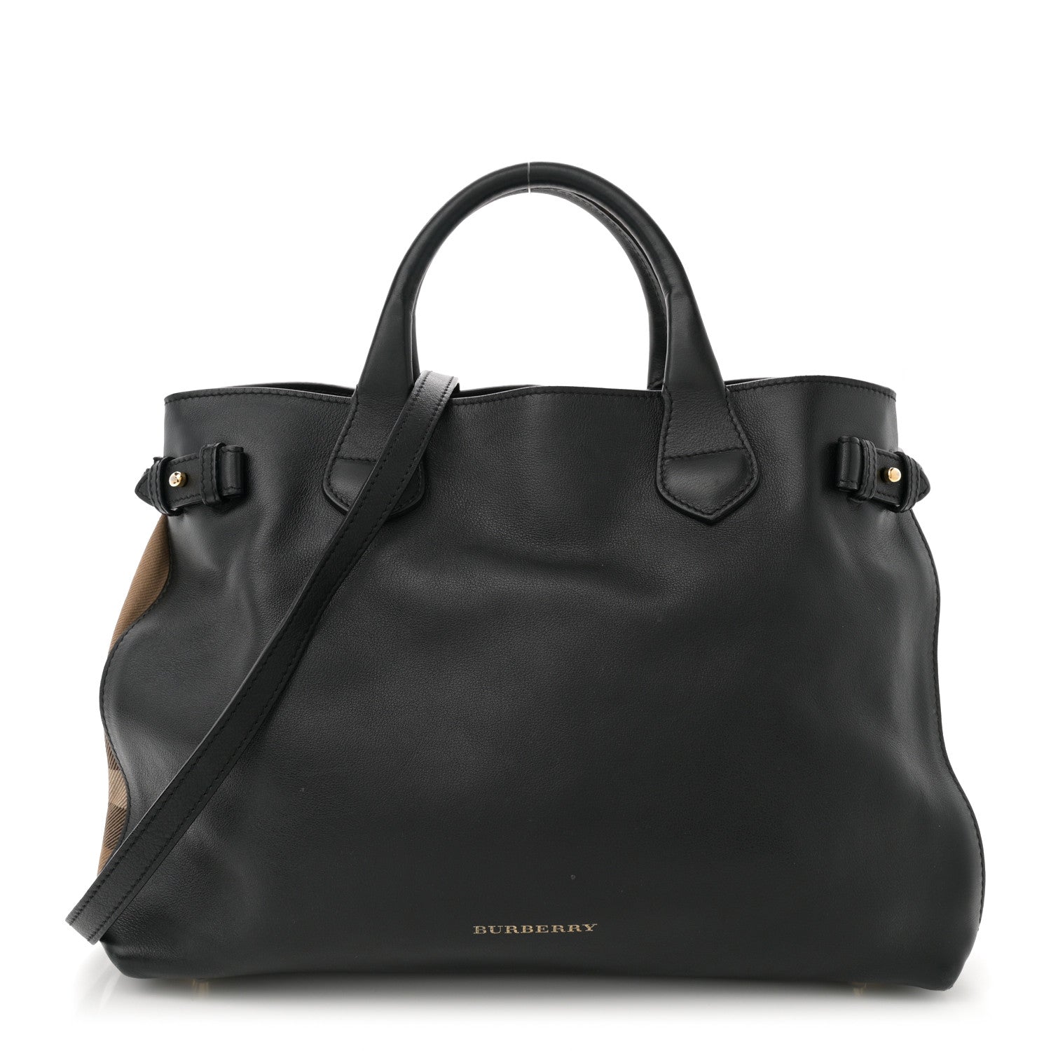Smooth Calfskin Medium Sartorial Banner Tote Black