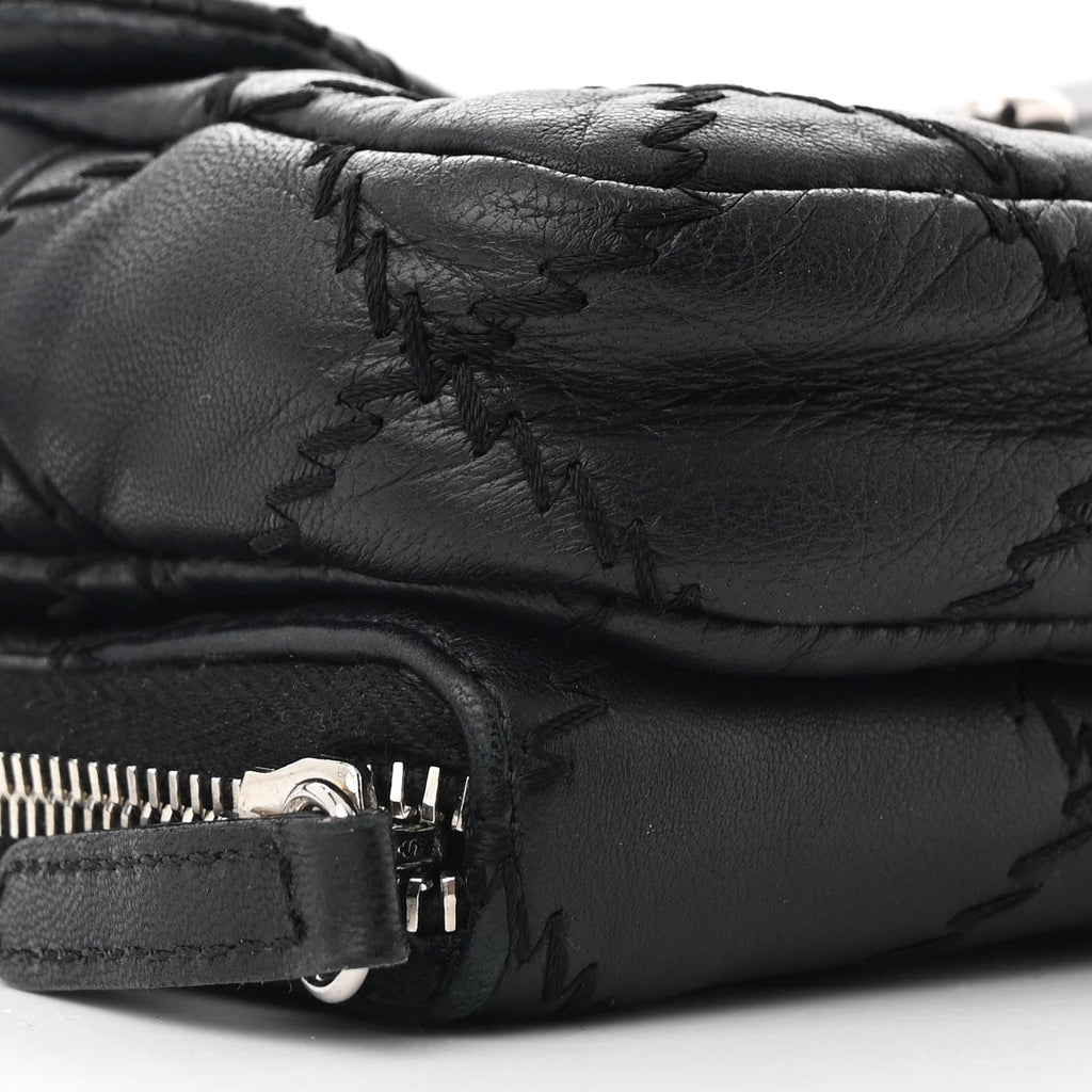 Lambskin Stitched New Mini Flap Black