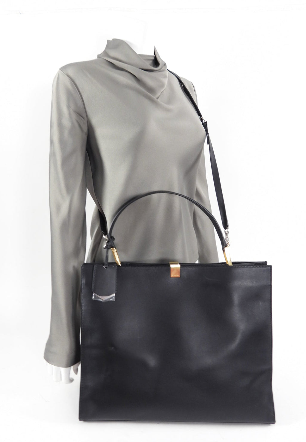 Balenciaga Le Dix Black Leather Large Tote Bag