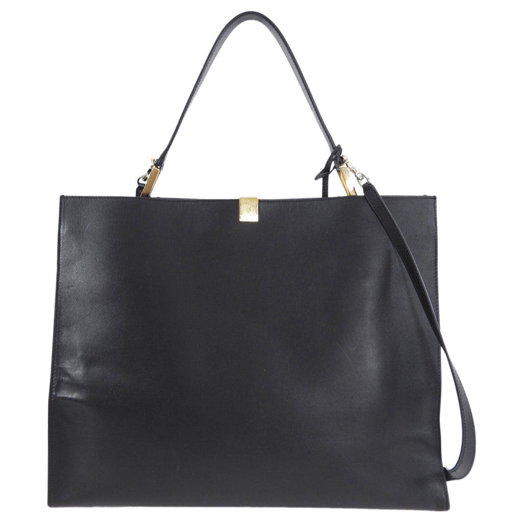 Balenciaga Le Dix Black Leather Large Tote Bag