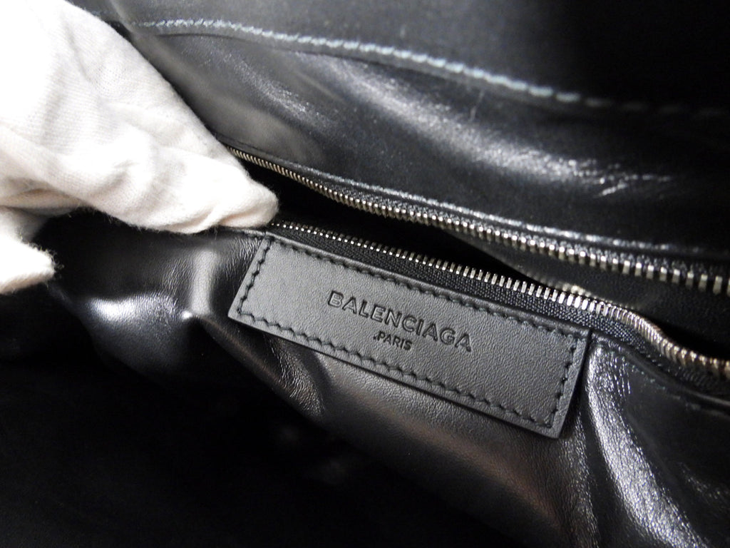 Balenciaga Le Dix Black Leather Large Tote Bag
