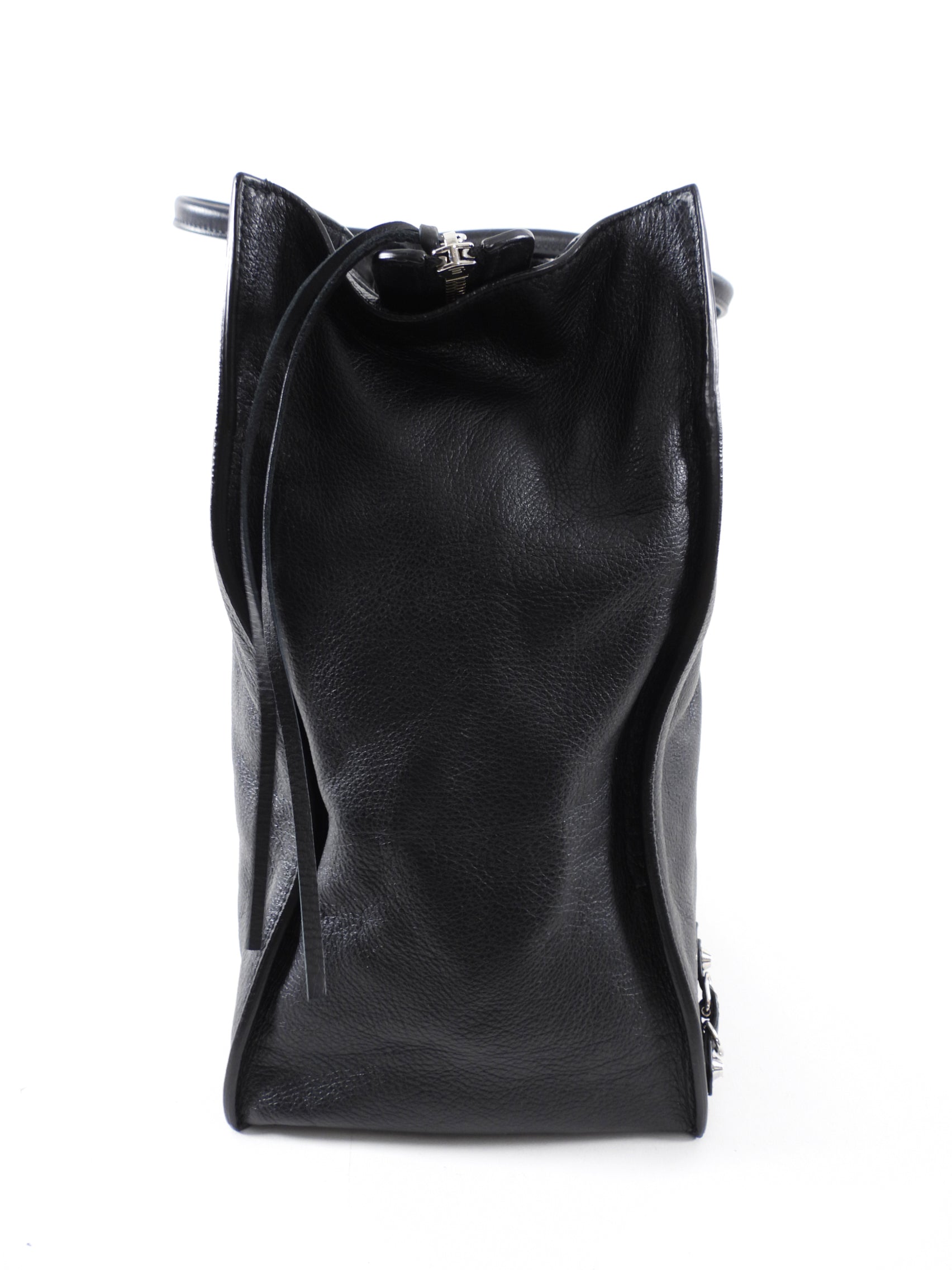Balenciaga Large Black Leather Papier A4 Tote Bag