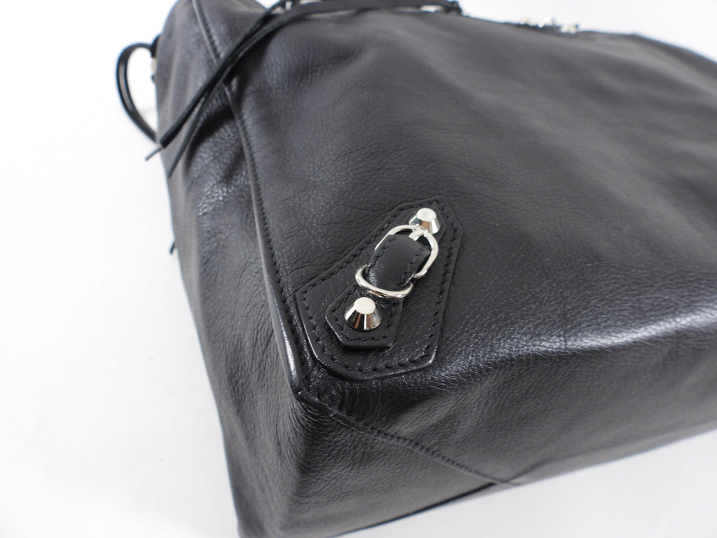 Balenciaga Large Black Leather Papier A4 Tote Bag
