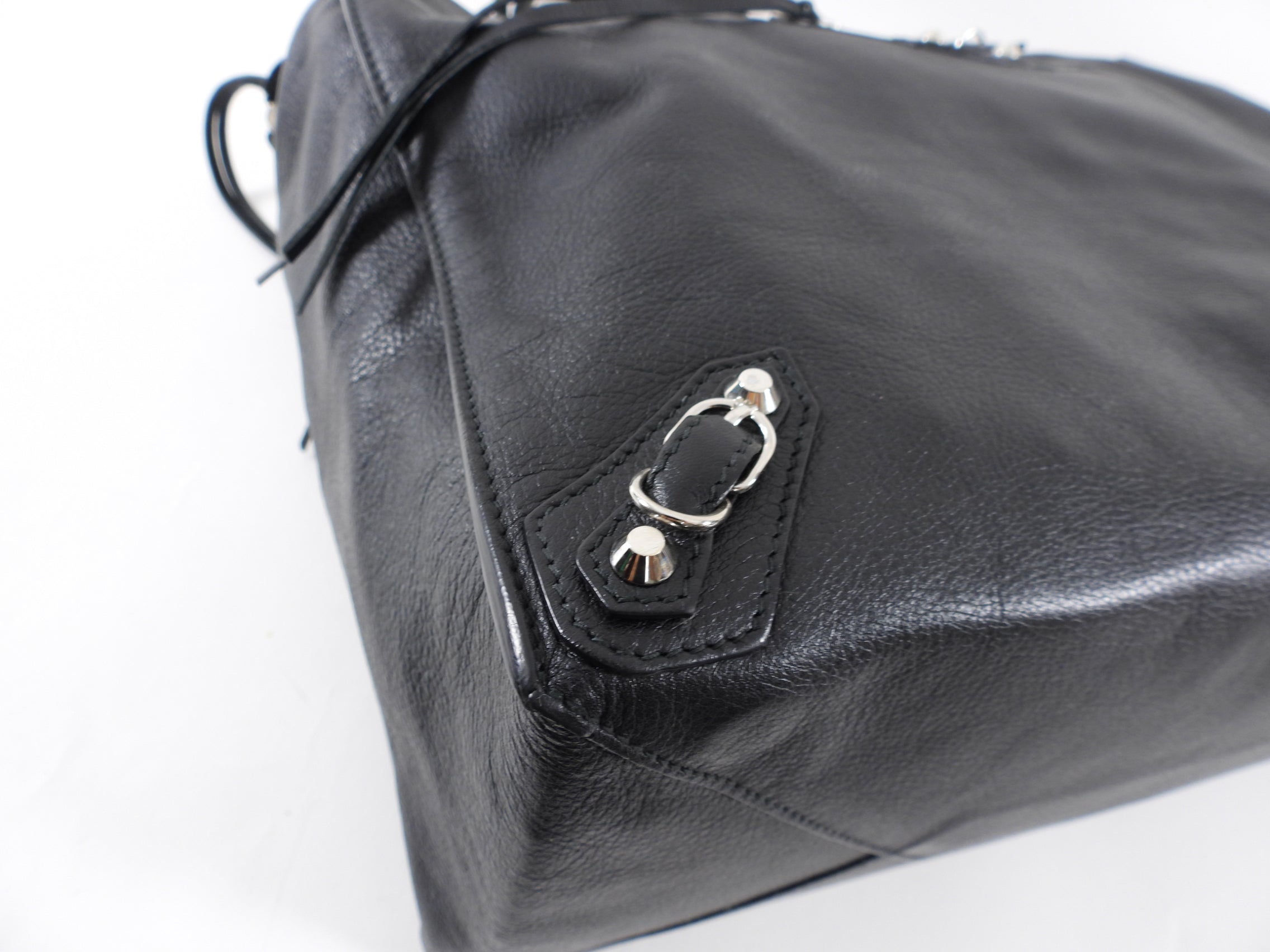 Balenciaga Large Black Leather Papier A4 Tote Bag