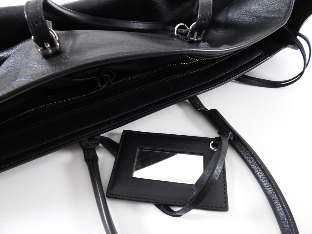 Balenciaga Large Black Leather Papier A4 Tote Bag