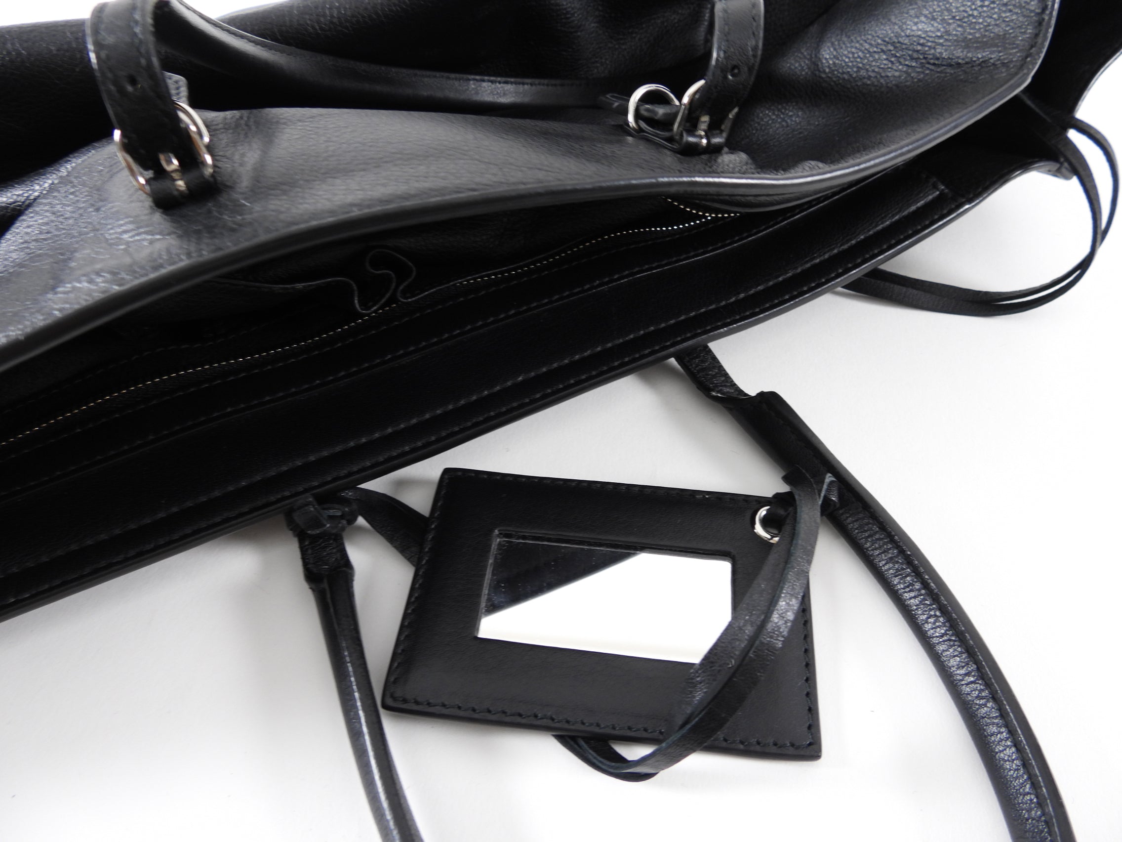 Balenciaga Large Black Leather Papier A4 Tote Bag