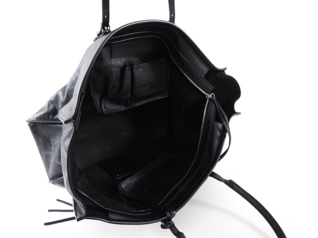 Balenciaga Large Black Leather Papier A4 Tote Bag
