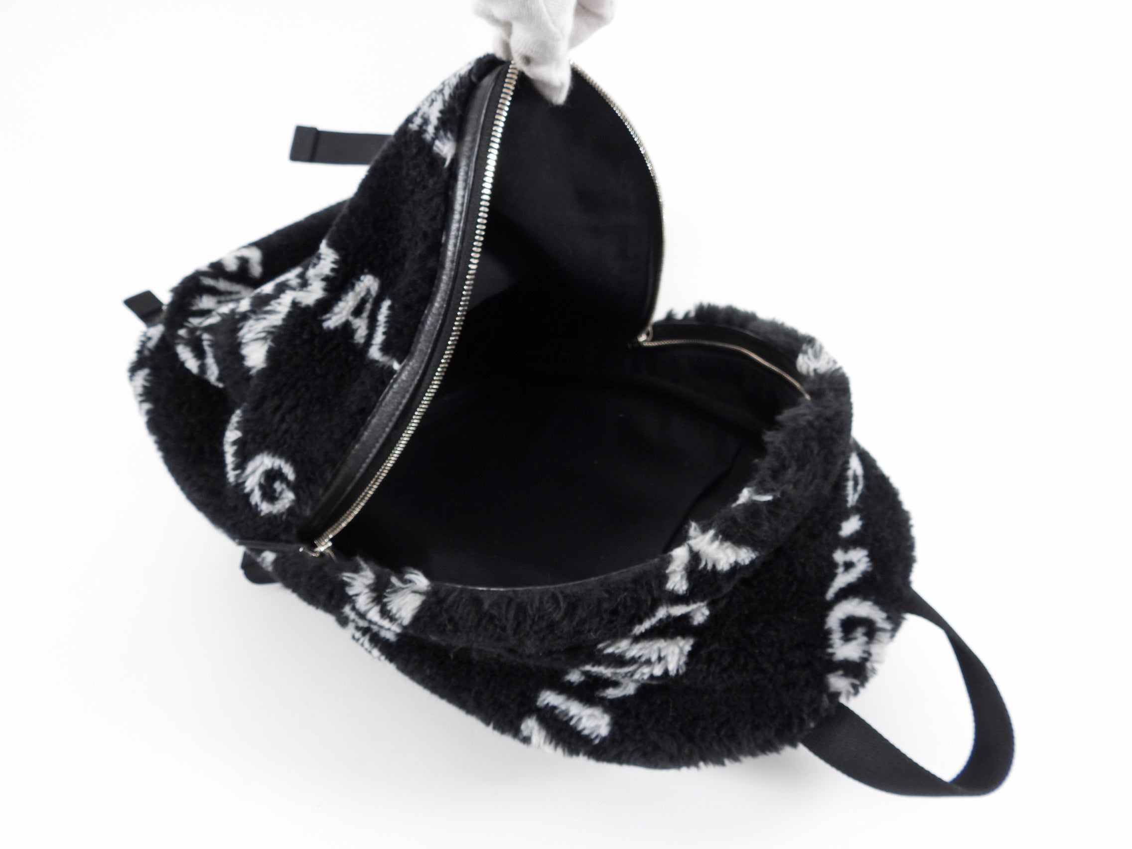 Balenciaga Everyday Logo Backpack in Faux Plush Fur