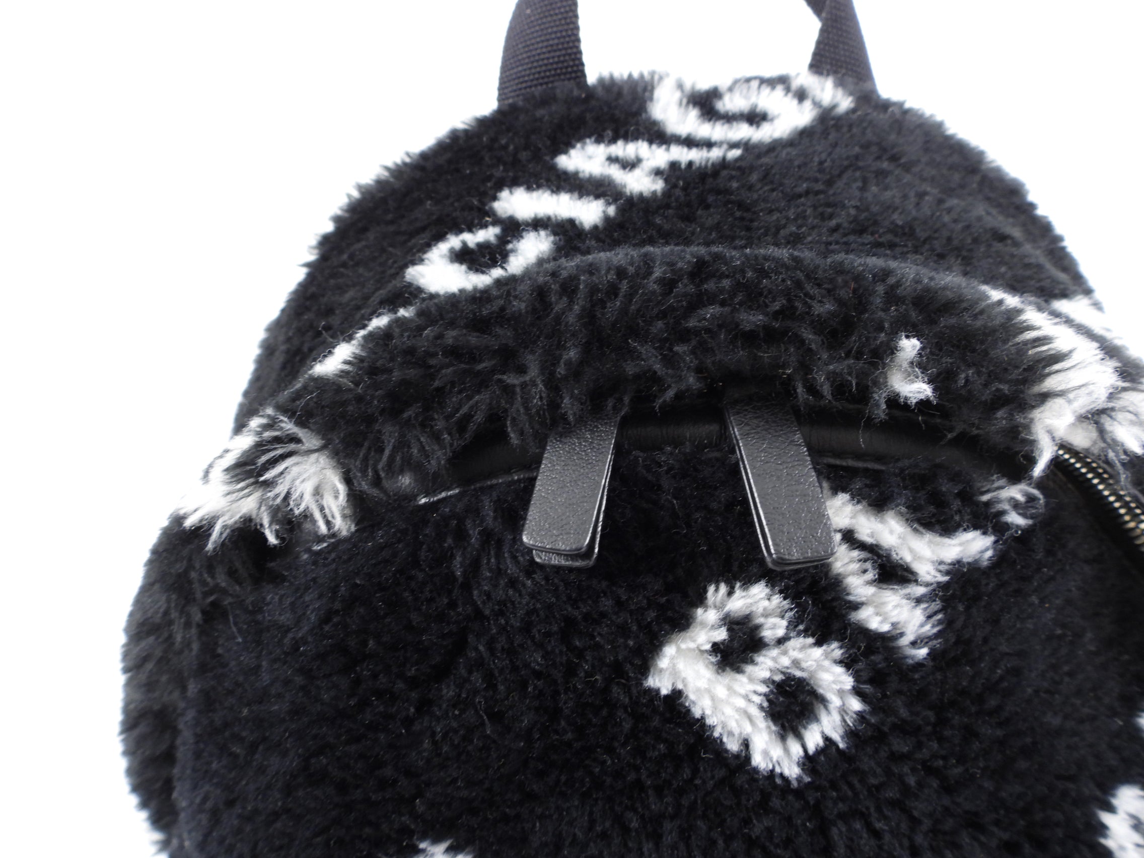 Balenciaga Everyday Logo Backpack in Faux Plush Fur