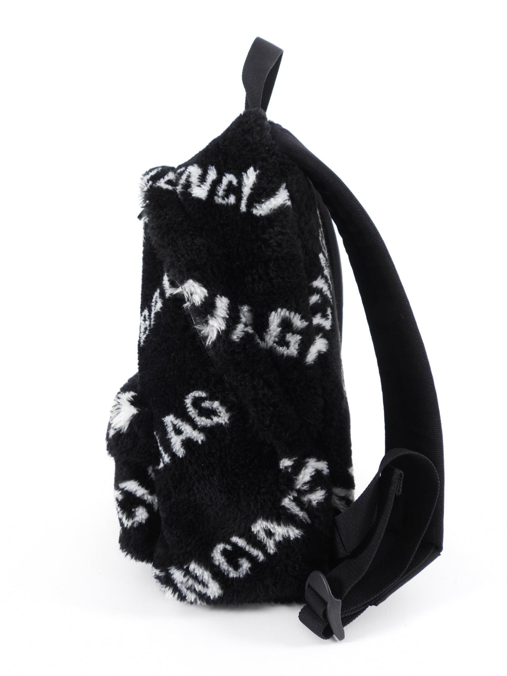 Balenciaga Everyday Logo Backpack in Faux Plush Fur