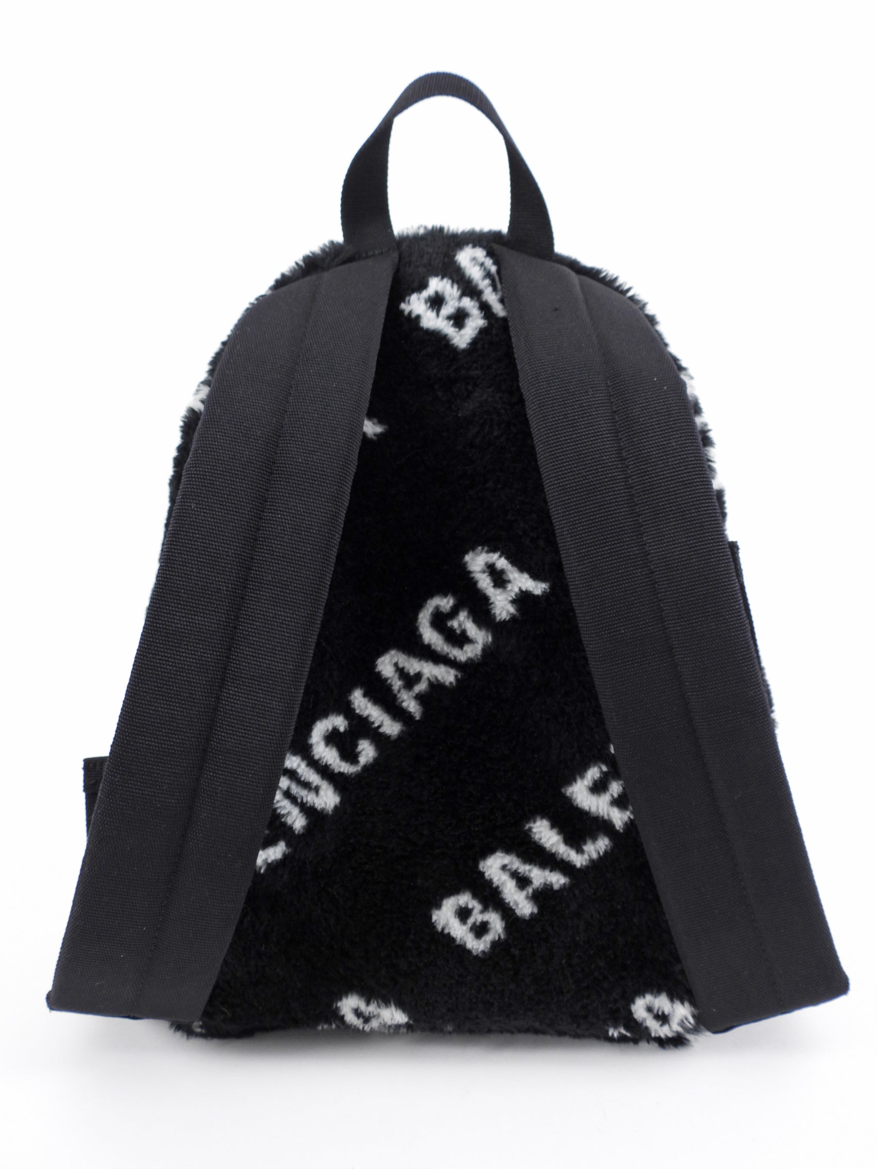Balenciaga Everyday Logo Backpack in Faux Plush Fur