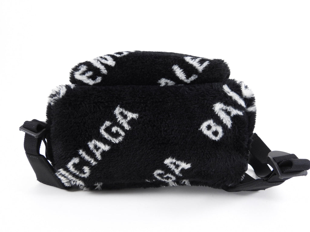 Balenciaga Everyday Logo Backpack in Faux Plush Fur