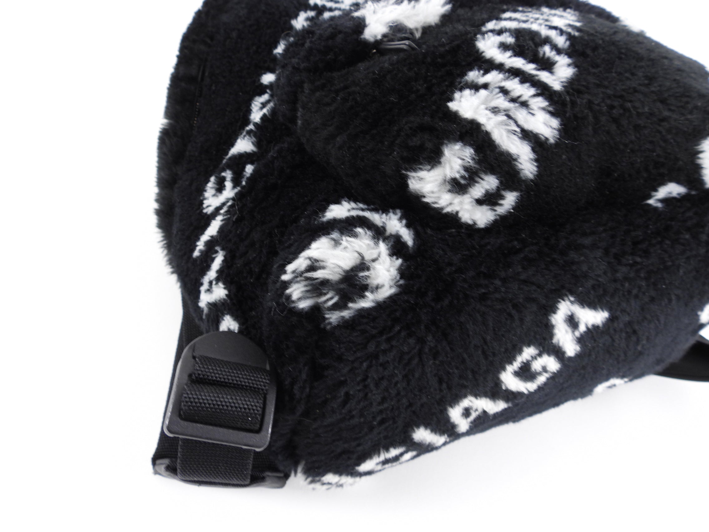 Balenciaga Everyday Logo Backpack in Faux Plush Fur