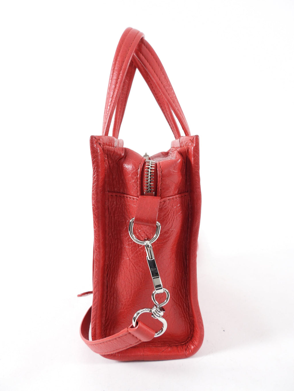 Balenciaga Red XXS Bazaar Crossbody Tote Bag