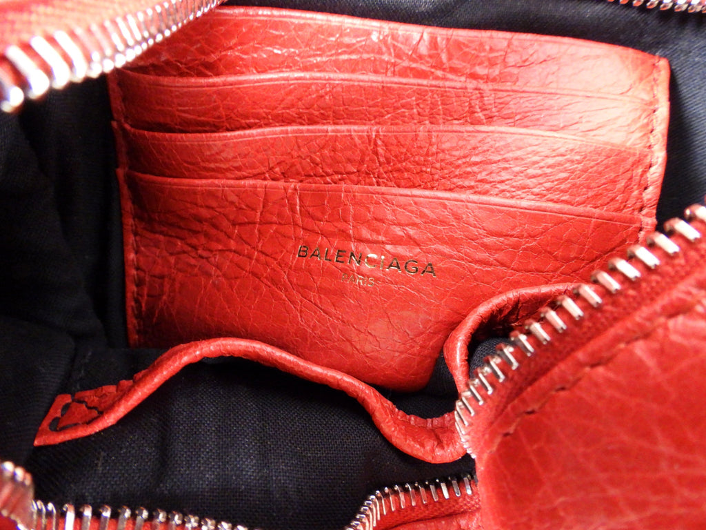 Balenciaga Red XXS Bazaar Crossbody Tote Bag