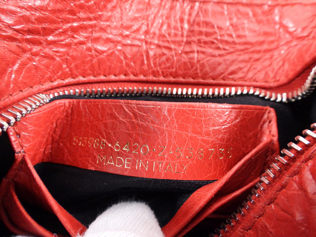 Balenciaga Red XXS Bazaar Crossbody Tote Bag