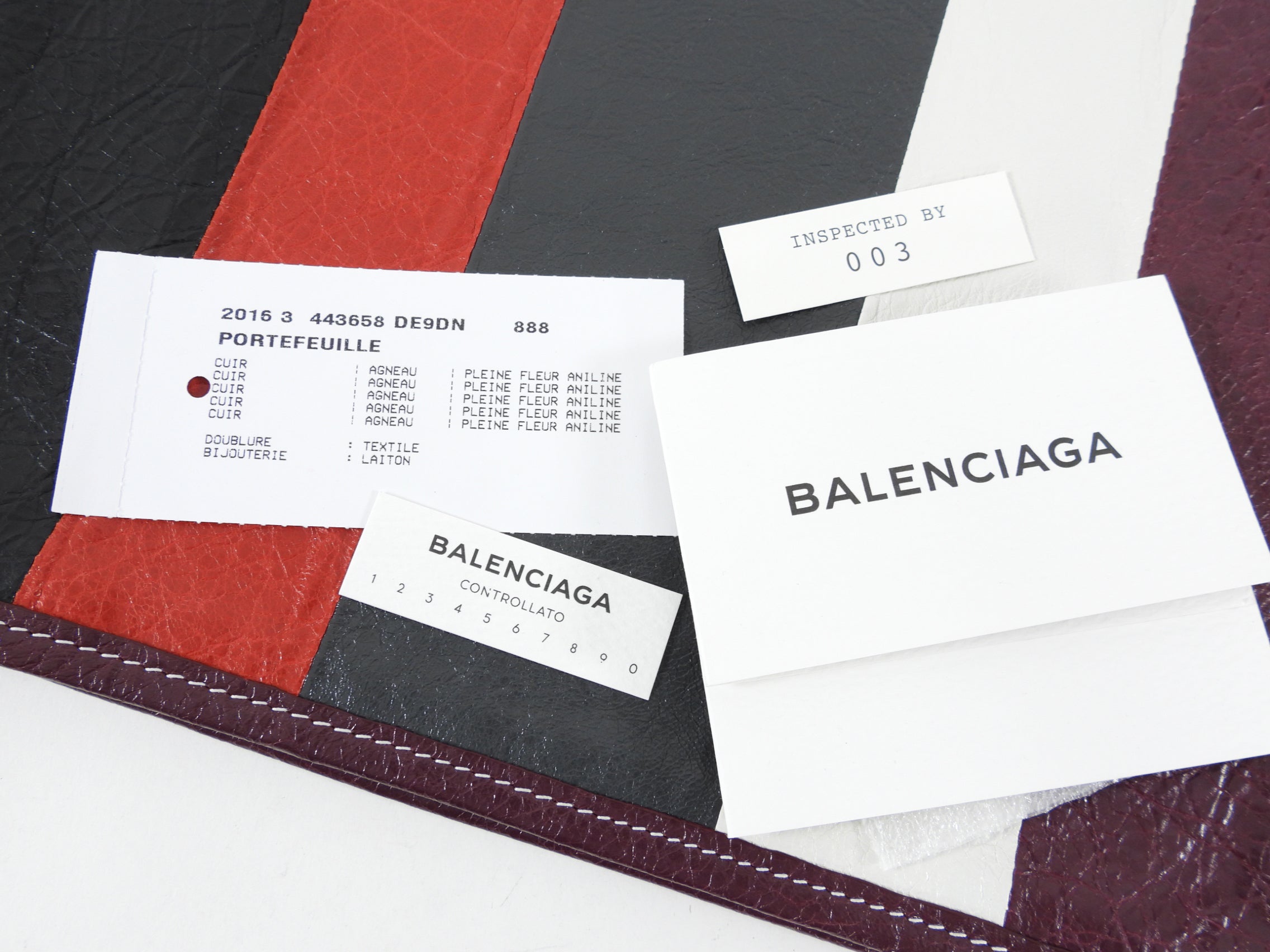 Balenciaga Bazaar Burgundy Stripe Clutch Bag