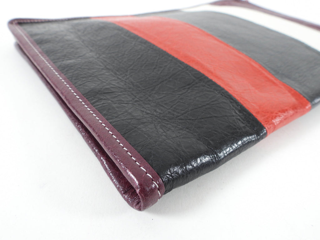 Balenciaga Bazaar Burgundy Stripe Clutch Bag