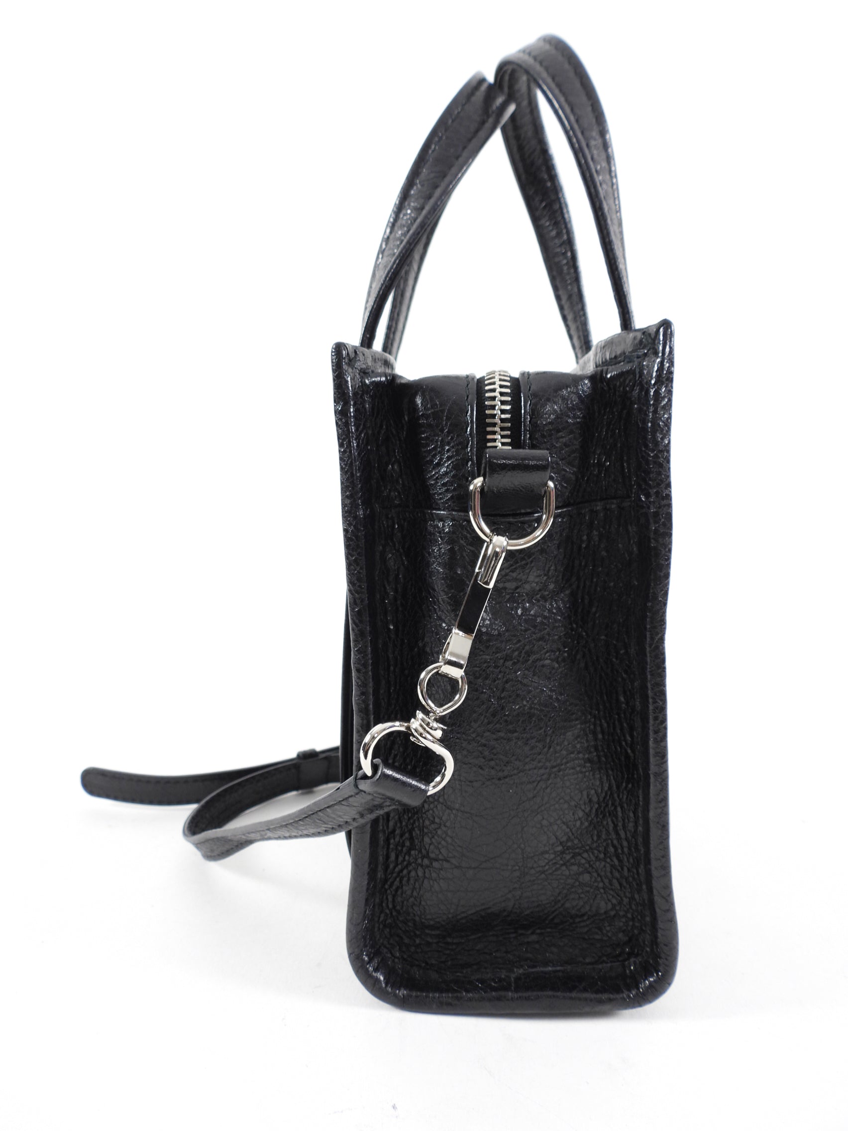 Balenciaga Black XXS Bazar Crossbody Tote Bag