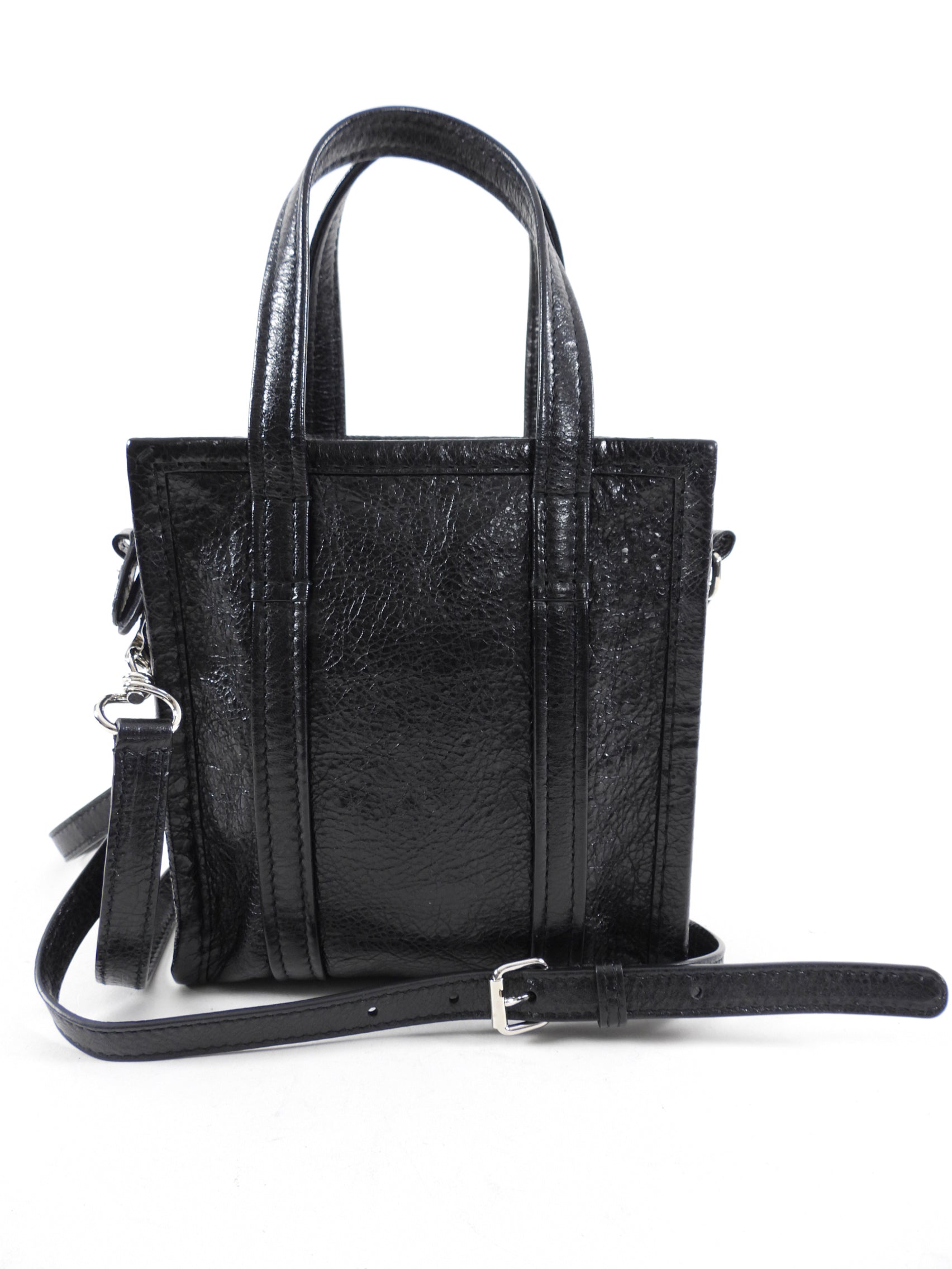 Balenciaga Black XXS Bazar Crossbody Tote Bag