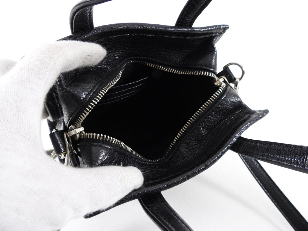Balenciaga Black XXS Bazar Crossbody Tote Bag