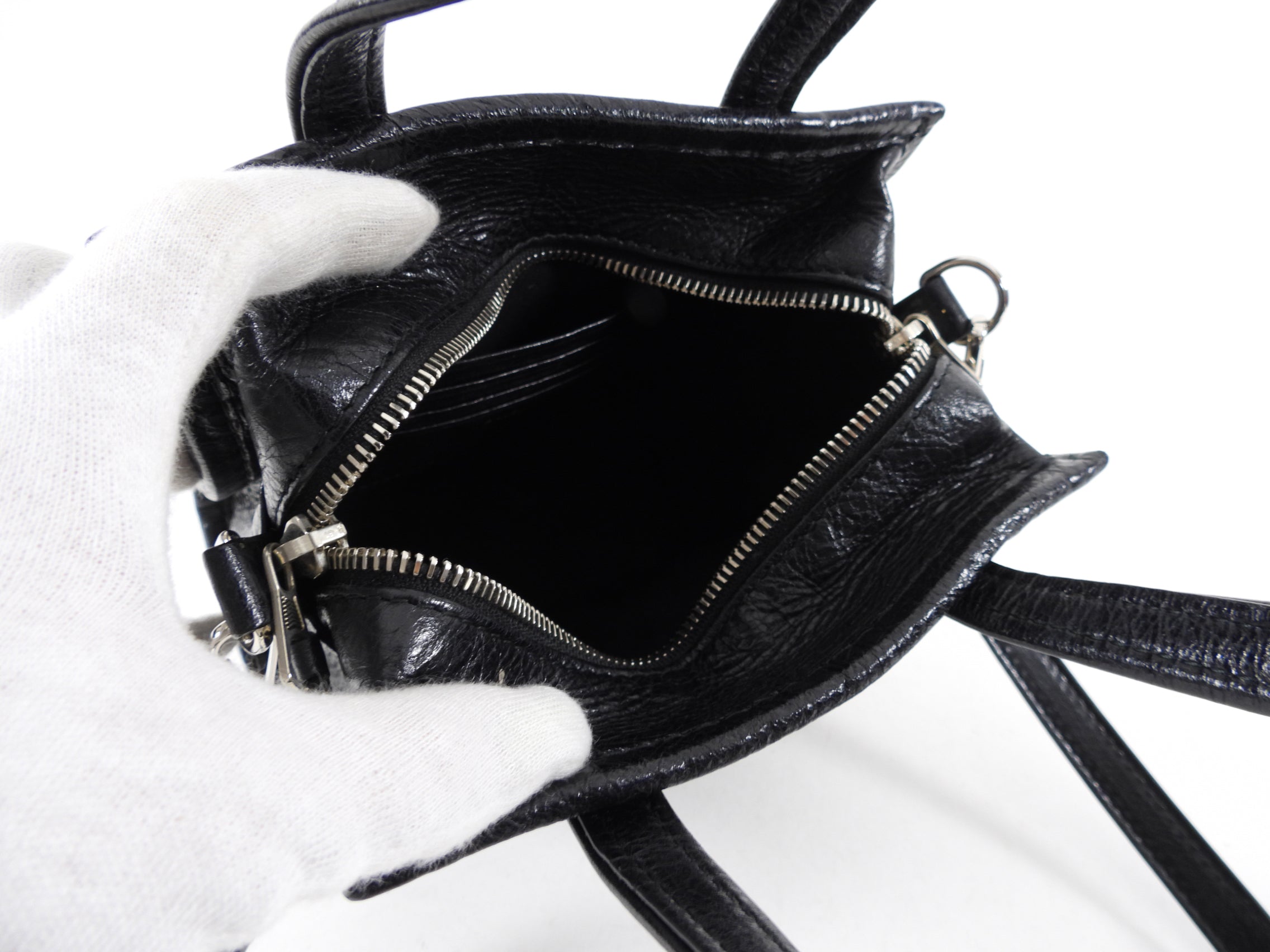 Balenciaga Black XXS Bazar Crossbody Tote Bag