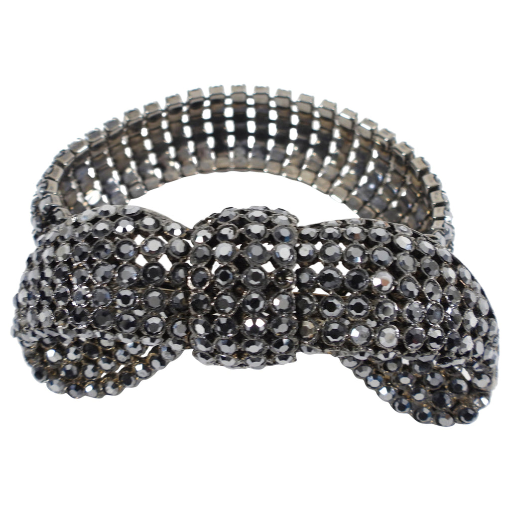 Balenciaga Editions Winter 1967 Rhinestone Bow Bracelet