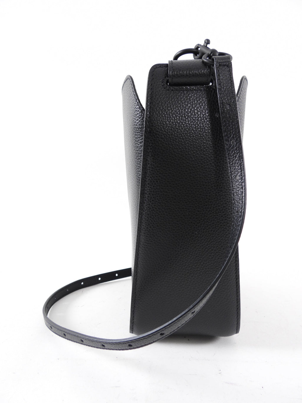 Balenciaga Black Leather Tool 2.0 Two Way Logo Bucket Bag