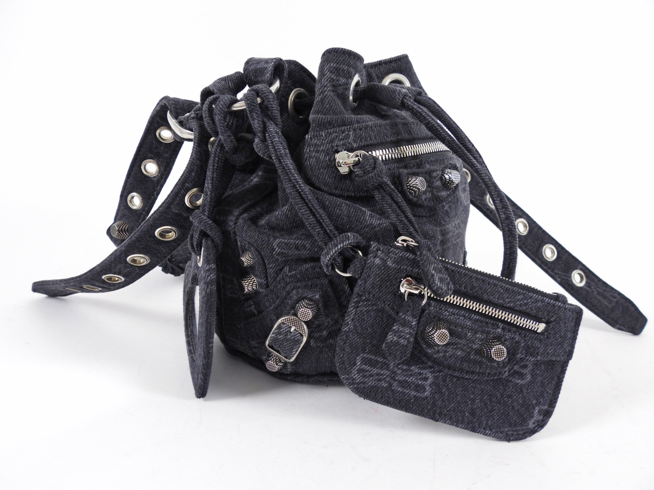 Balenciaga Le Cagole Black Denim XS Bucket Bag